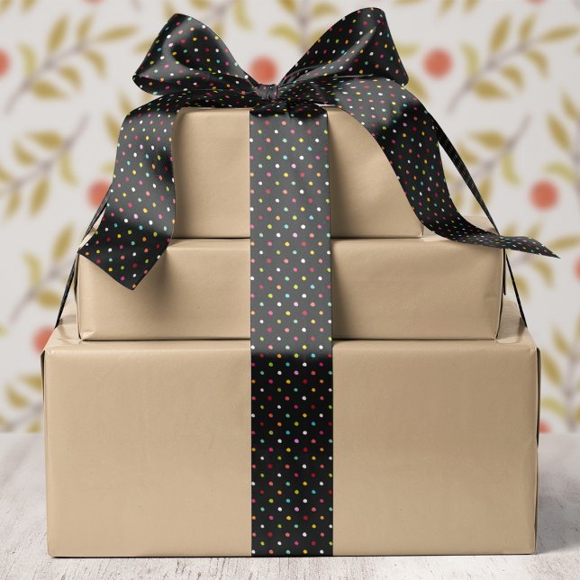 Festive Rainbow Polka Dot Christmas Satin Ribbon (Creator Uploaded)