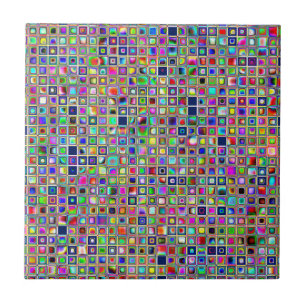 Festive Rainbow Textured Mosaic Tiles Pattern
