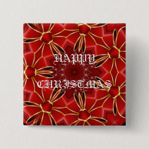 Festive Red 15 Cm Square Badge