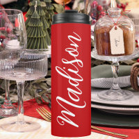 Festive Red Add Your Name Elegant Christmas