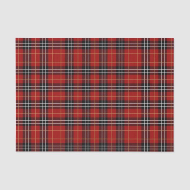  Festive Red and Black Plaid Pattern Christmas  Tissue Paper (Front)