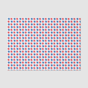 Festive Red and Blue Stars Patriotic Tissue Paper