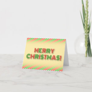 Festive Red and Green "MERRY CHRISTMAS!" Holiday Card