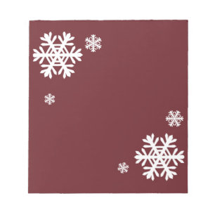 Festive Red and White Snowflake Notepad