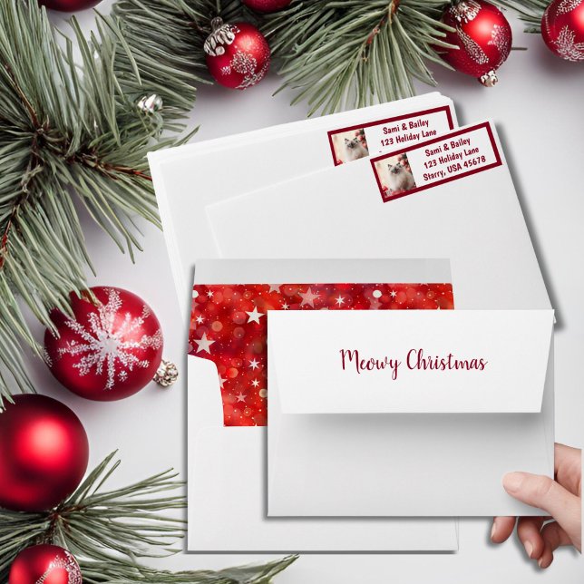 Festive Red and White Stars Holiday Envelope (Creator Uploaded)