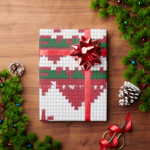 Festive Red And White Ugly Sweater Wrapping Paper