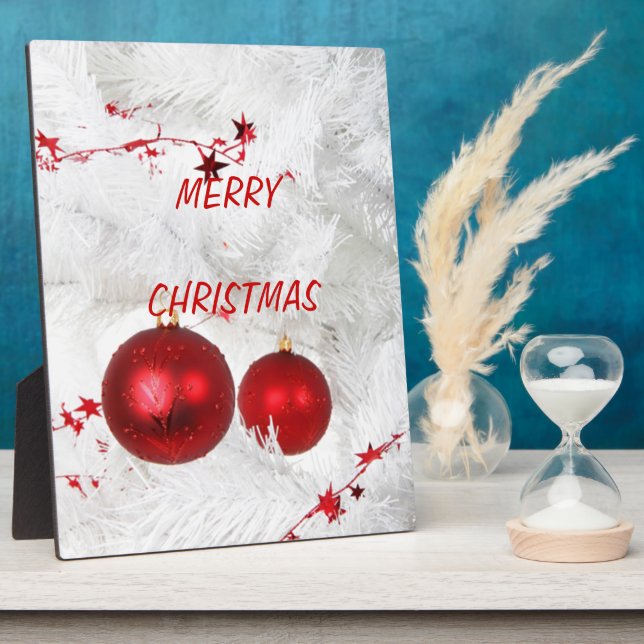 Festive Red Baubles Plaque (Side)