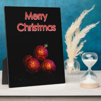 Festive Red Baubles Plaque
