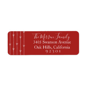 Festive Red Boho Return Address Label