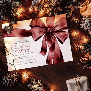 Festive Red Bow Corporate Christmas Party Invitation