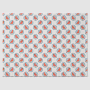 Festive red cardinal bird in watercolor dots tissue paper