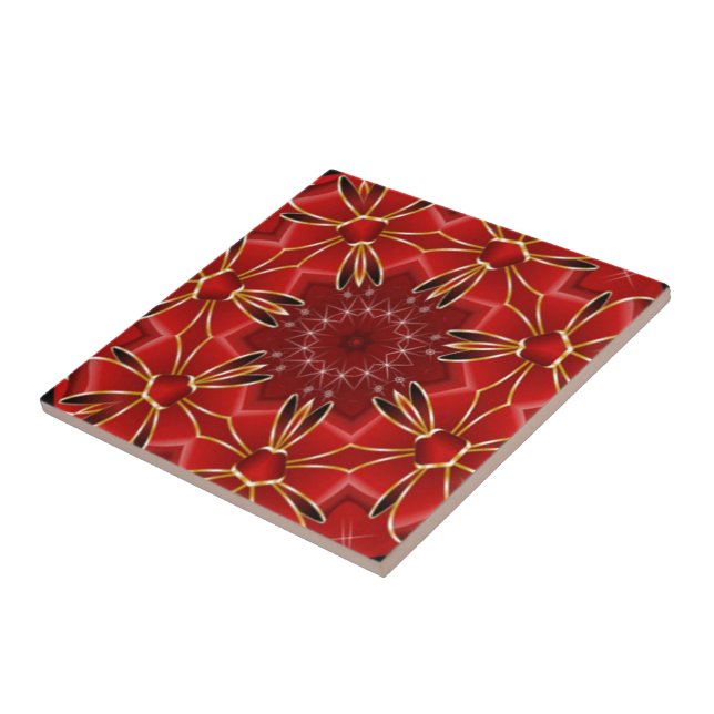Festive Red Ceramic Tile (Side)