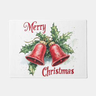Festive Red Christmas Bells Doormat