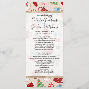 Festive Red Christmas Cookie Illustration Pattern Program