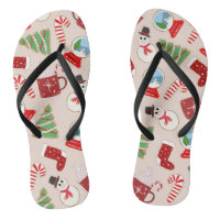 Festive Red Christmas Cookie Illustration Pattern