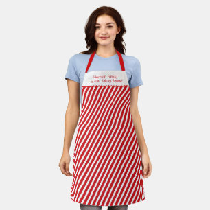 Festive Red Christmas Family Holiday Baking Squad Apron