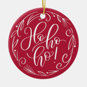 Festive Red Christmas Holiday Ceramic Ornament