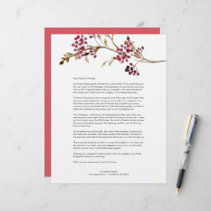 Festive Red Christmas Letter Template Custom Letterhead