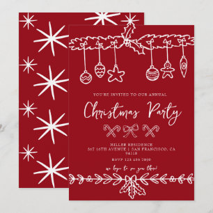 Festive Red Christmas Party Invitation