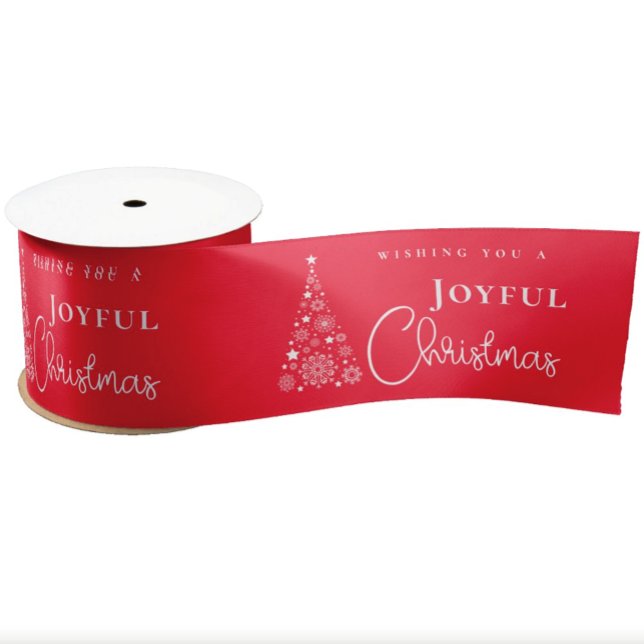 Festive Red Christmas Tree Satin Ribbon (Creator Uploaded)