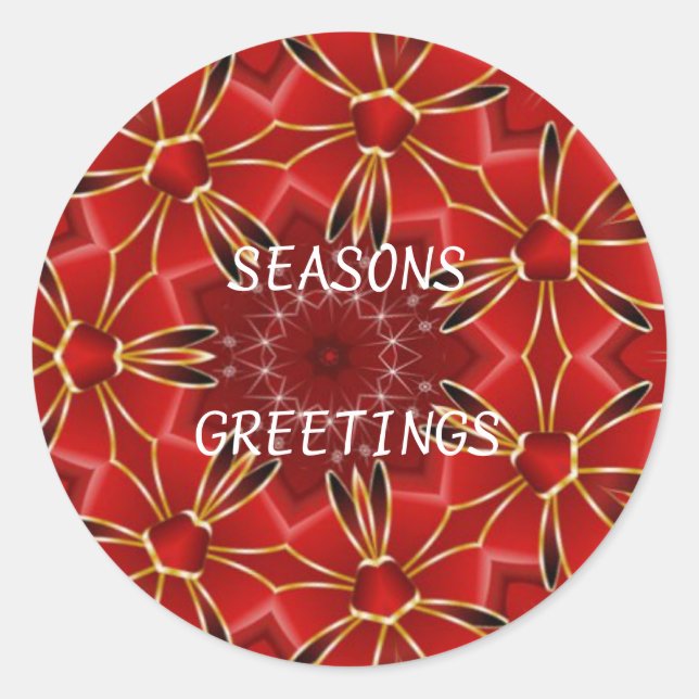 Festive Red Classic Round Sticker (Front)