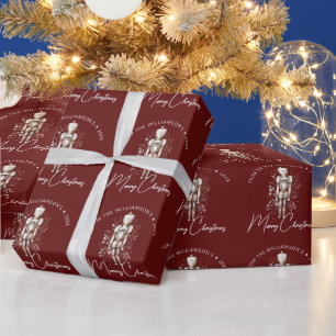 Festive Red Gold Nutcracker Christmas Dark Wrapping Paper