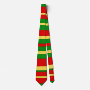 Festive Red, Green, and Gold Stripes, Bold Pattern Tie
