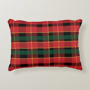 Festive Red & Green Christmas Plaid Tartan Decorative Cushion