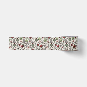 Festive Red & Green Country Christmas Deer Antlers Grosgrain Ribbon