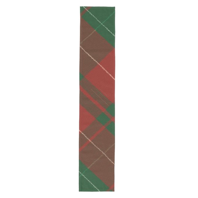 Festive Red & Green Plaid Tartan Christmas Medium Table Runner (Front)