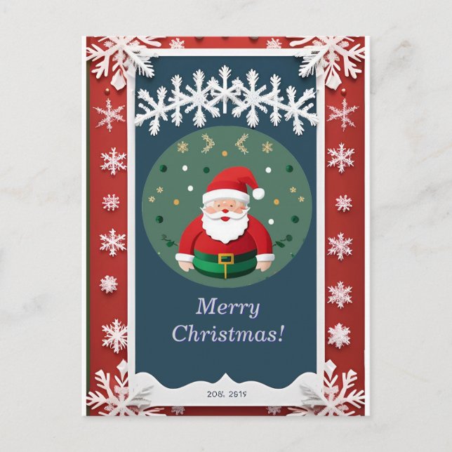🎄 Festive Red Holiday Magic ✨ Santa Winter Cheer  Postcard (Front)