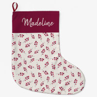 Festive Red Holly Pip Berries Monogrammed 