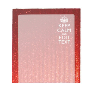 Festive Red Keep Calm for Your Text Notepad