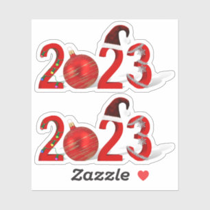 Festive Red Merry Christmas New Year 2023