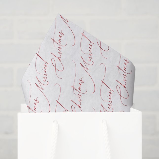 Festive Red Modern Script Merriest Christmas Tissue Paper (Gift Bag)