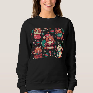 Festive Red Pandas Sweatshirt