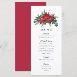 Festive Red Poinsettia Christmas Menu
