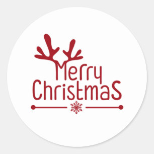 Festive Red Reindeer Merry Christmas Envelope Seal