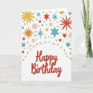 Festive Red Script Birthday Card
