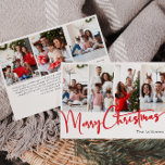 Festive Red Script Merry Christmas Seven Photo Holiday Card<br><div class="desc">Celebrate the season with this festive red script Merry Christmas seven photo holiday card featuring a touch of elegant charm. The chic design showcases a simple red-and-white colour palette, evoking the cosy spirit of winter. Its modern and unique appeal and rustic wording create a perfect balance between seasonal and contemporary....</div>