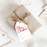 Festive Red Script Merry Christmas To and From Gift Tags<br><div class="desc">Celebrate the season with these festive red script Merry Christmas to and from gift tags featuring a touch of elegant charm. The chic design showcases a simple red-and-white colour palette, evoking the cosy spirit of winter. Its modern and unique appeal and rustic wording create a perfect balance between seasonal and...</div>