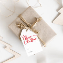 Festive Red Script Merry Christmas To and From