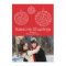 Festive Red Snowflake Ornament Holiday Photo Card