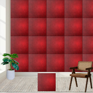 Festive Red Snowflake Pattern Ceramic Tile