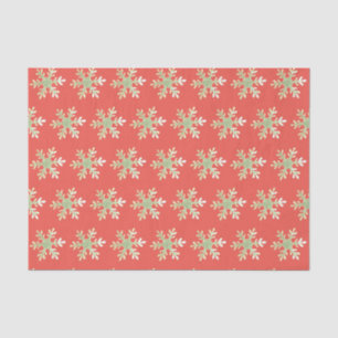 Festive Red Snowflake Pattern Christmas Holiday Tissue Paper