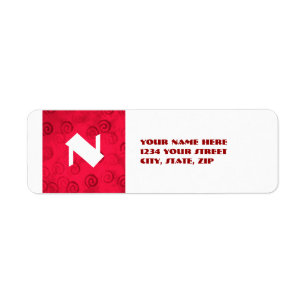 Festive Red Spirals Return Address Label
