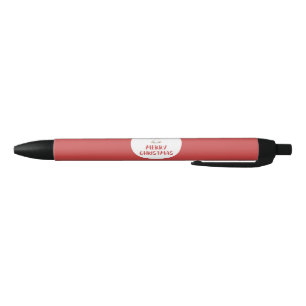 Festive Red Watercolor Christmas Goose Duck Black Ink Pen