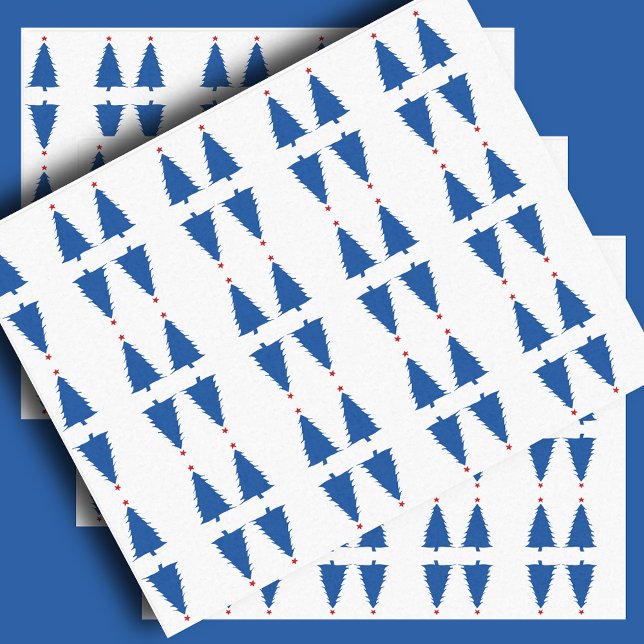 Festive red, white & blue trees  tissue paper (Creator Uploaded)