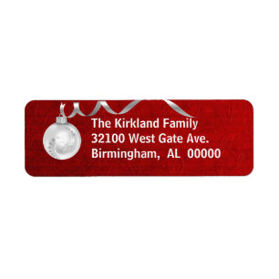 Festive Red & White Holiday Address Labels