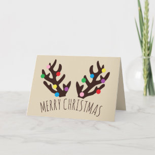 Festive Reindeer Antlers, Christmas Holiday Card